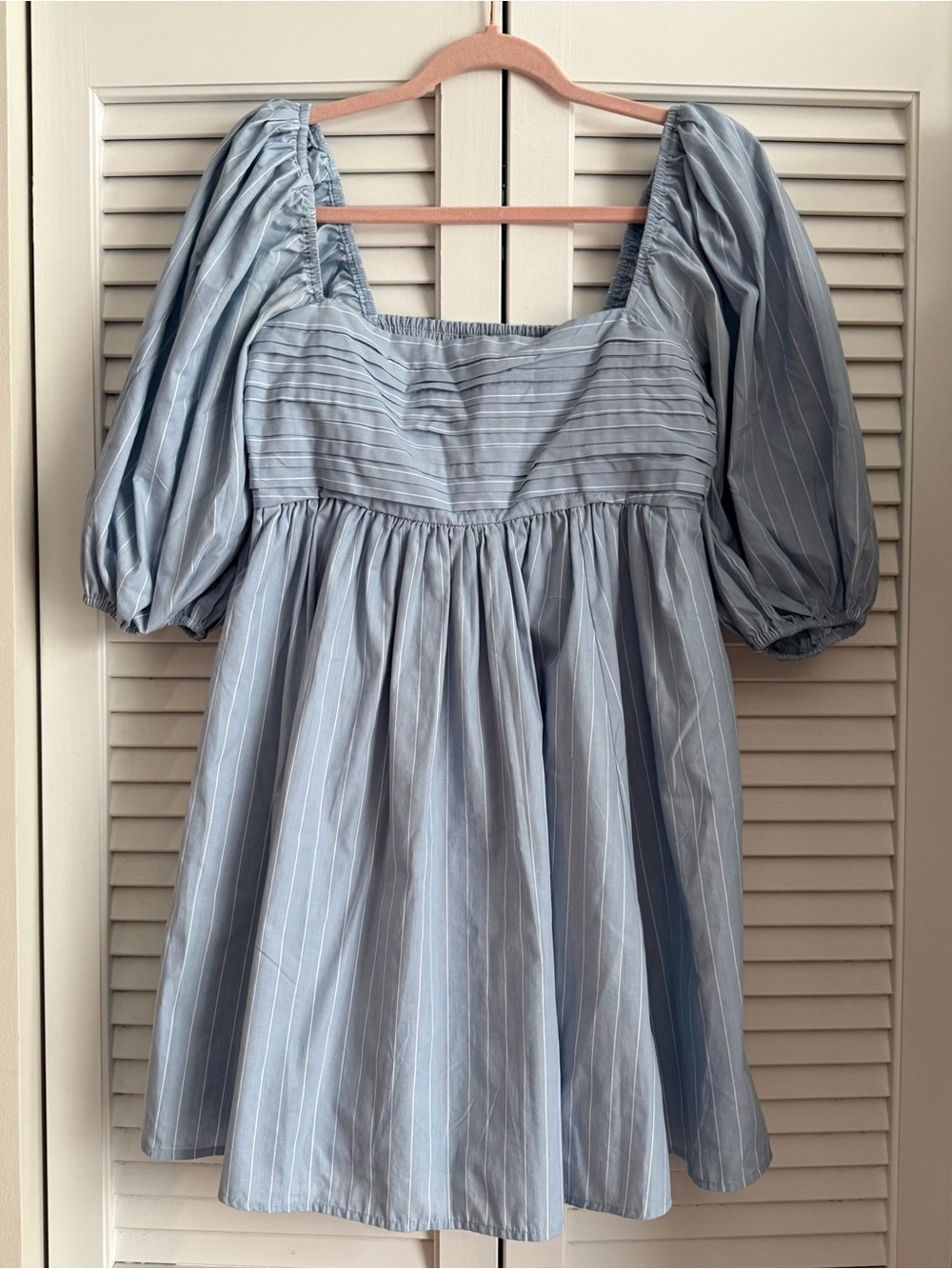 Abercrombie & Fitch Light Blue Smocked Waist Dress